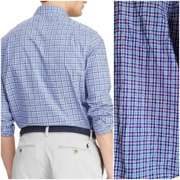 Ralph Lauren Other - Ralph Lauren Blue Pink Plaid Poplin Dress Shirt